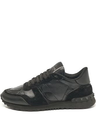 Valentino Garavani suede-panelled sneakers - women - Rubber/Suede/Fabric/Leather/Fabric - 36 - Black