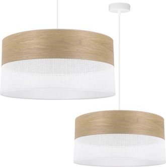 OEM L&aacute;mpara Colgante Individual, Pantalla De Chapa De Roble Dorado, 44 Cm