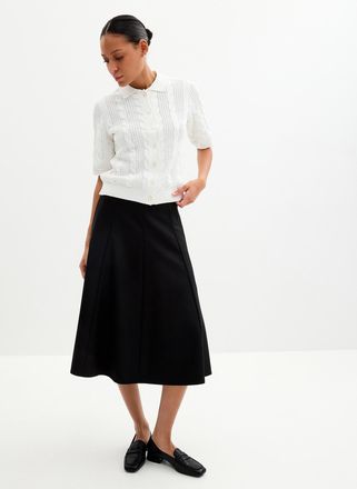 Kaffe Womens Polo-collar cable-knit Cardigan Sweater