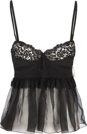 Chlo&eacute; Black Lace Sweet Heart Neck Top