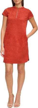 Kensie Faux Suede Shirtdress in Rust at Nordstrom Rack, Size 14