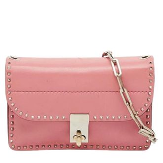 Valentino Pre-owned Rockstud Shoulder Bag - Dames - Pre-owned - Roze - Maat: ONE Size Leer