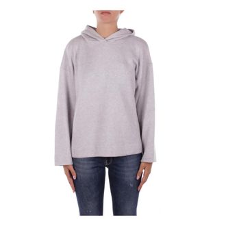 Dondup Oversized Hooded Sweatshirt - Dames - Hoodies - Grijs - M - Polyester - Hoodies & sweatvesten