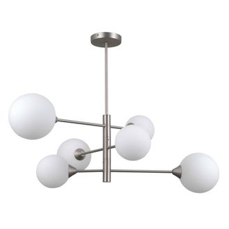 Netlighting Evora Modern 6 Light Multi Arm Semi Flush Ceiling Lamp G9 in Grey