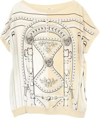Hermès Top con design color-block - Bianco