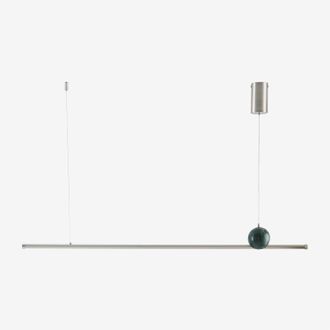 Sklum L&aacute;mpara De Techo Colgante Lineal Led 100 Cm En Piedra Natural Y Hierro Lanuvio Sklum