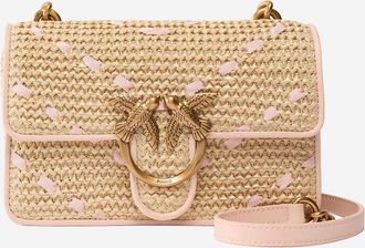 Pinko Pinko Love One Mini Light Umh&auml;ngetasche aus Chevron-Bast und Leder