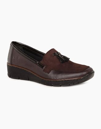 Rieker Womens Grade Womens Tassel Loafers - Brown - Size: 3.5