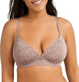 Maidenform One Fab Fit Wire-Free T-Shirt Bra In Iced Mocha Leopard
