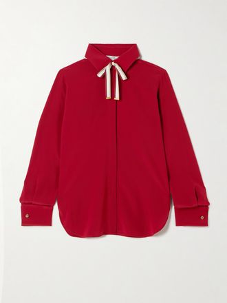 Max Mara Camicia In Seta Con Fiocco Apollo - Rosso