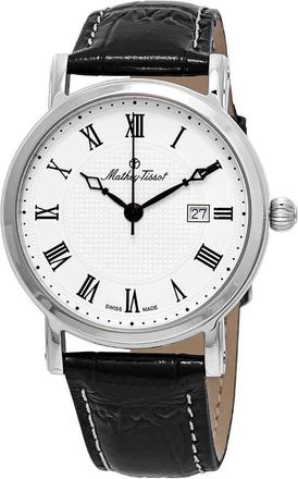 Mathey-Tissot City White Dial Black Leather Mens Watch H611251ABR
