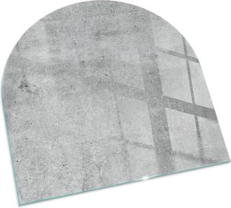 Tulup Vetro Temperato Resistente Al Calore Per Camino Protezione Del Pavimento Dal Calore Resistente A Scintille Struttura Cemento Grezzo 100x100 Cm