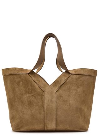 Saint Laurent Y-tote Small Suede Tote bag - Brown Chocolate - One Size