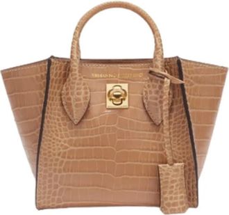 Ermanno Scervino Handtas Coco van leer met dierenprint - Dames - Handtassen - Beige - ONE Size - Leer - Tassen