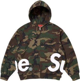 SUPREME Big Logo Zip Up Hooded Sweatshirt Woodland Camo SS25SW46-WOODLAND-CAMO