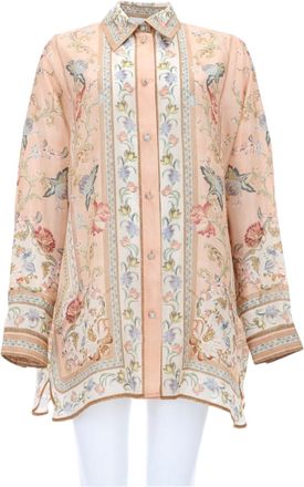 Zimmermann Roselight Floral Bird Silk Blouse