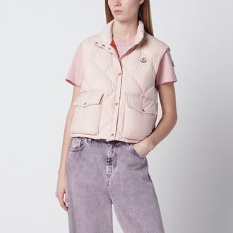 Moncler Biois padded vest pink with geometric quilting