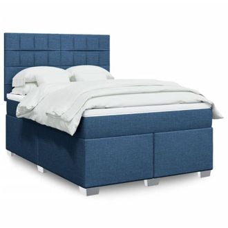vidaXL Vidaxl - Cama Box Spring Con Colch&oacute;n Tela Azul 140x190 Cm