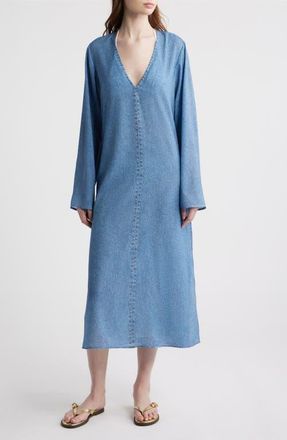 Rag & Bone rb Miramar Crinkle Long Sleeve Cover-Up Dress in Minet at Nordstrom, Size Xx-Small