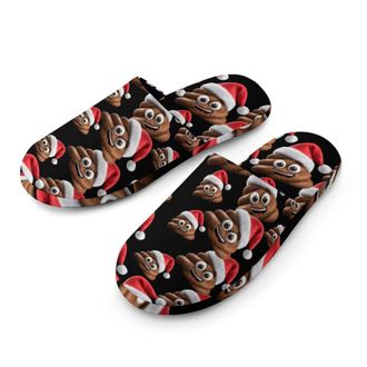 Generic Cute Poop Christmas Mens Cozy Memory Foam Slippers Warm Cotton House Shoes Comfy Slipper for Indoor Outdoor