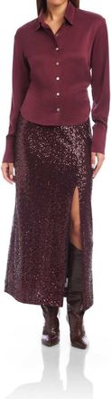 Fifteen Twenty Tawnie Side Pleat Shirt In Wine