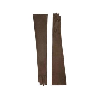Max Mara Guantes largos de ante MAS Estremo - Accessories - Mujer - Marr&oacute;n - 7 1/2 IN