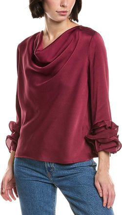 Vince Camuto Cowl Neck Tiered Ruffle Sleeve Top