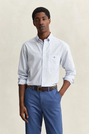 GANT Men Gingham Classic Poplin Shirt (XXXL) LIGHT BLUE