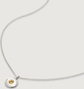 Monica Vinader Sterling Silver November Birthstone Chain Necklace Citrine