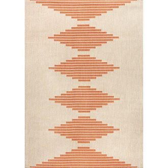 Jonathan Y Designs Vinales Diamond Stripe Indoor/Outdoor Area Rug in Beige/orange at Nordstrom, Size 3Ft 0In X 5Ft 0In