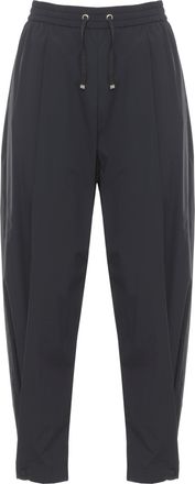 Herno Black Stretch Tech Fabric Straight-Leg Pants