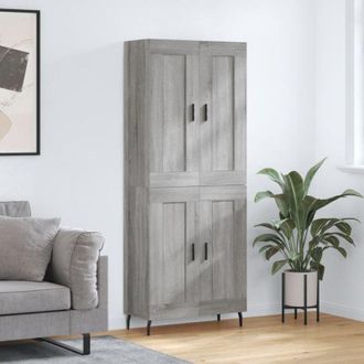 vidaXL Credenza Grigio Sonoma 69,5x34x180 cm in Legno Multistrato - Vidaxl