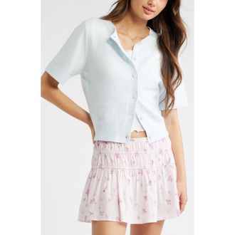 BP. Short Sleeve Cardigan in Blue Breeze at Nordstrom, Size Xx-Small
