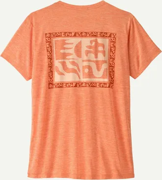 Patagonia Womens Short Sleeve Capilene Cool Daily Shirt In Mother Rays: Peach Sherbet