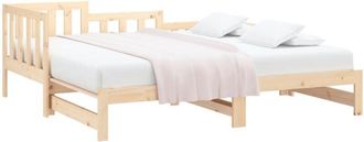 vidaXL Pull-out Day Bed without Mattress 2x(90x200) cm Solid Wood Pine vidaXL