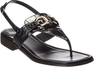 Ferragamo Ferragamo Lula Croc-Embossed Leather Sandal