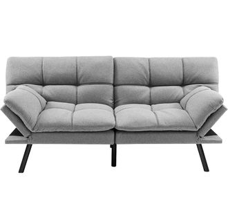 Giantex Sof&aacute; fut&oacute;n gris con espuma viscoel&aacute;stica de 182 x 87 x 82 cm