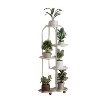 OEM Estanter&iacute;a Para Plantas, Dise&ntilde;o De Cinco Niveles, F&aacute;cil De Mover, Blanca, 5 Niveles