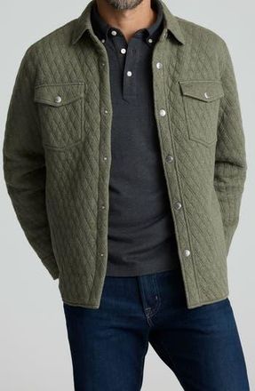 UNTUCKit Braunfield Quilted Knit Overshirt in Green at Nordstrom Rack, Size Xxx-Large