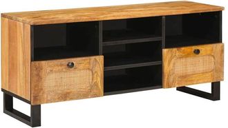 vidaXL Mueble De Tv Marr&oacute;n 100 X 33 X 46 Cm Madera De Mango Maciza Vidaxl