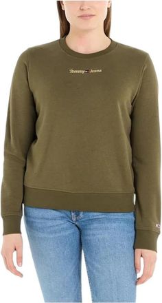 Tommy Hilfiger Gold Linear Sweatshirt - Dames - Sweatshirts - Groen - XS - Katoen - Hoodies & sweatvesten