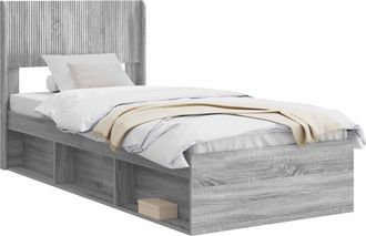 vidaXL Estructura De Cama Con Almacenamiento Y Cabecero Sonoma Gris Vidaxl