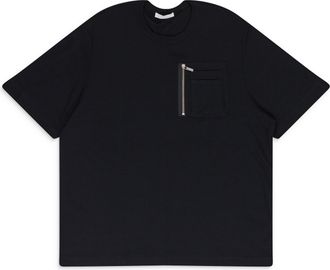 Helmut Lang BLACK HEAVYWEIGHT POCKET AND ZIPPER T-SHIRT