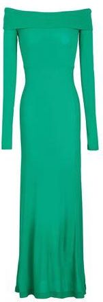 8 by YOOX VISCOSE BLEND OFF SHOULDER LONG SLEEVE MIDI DRESS