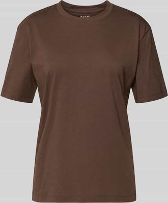 Jake*s Casual T-Shirt aus Baumwolle mit Rundhalsausschnitt in Dunkelbraun, Gr&ouml;&szlig;e XXL