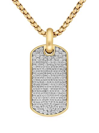 David Yurman 18kt geelgouden Chevron diamanten label (35mm)