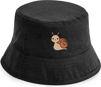 Generic Adults Snail Bucket Hat Summer Embroidered Unisex Festival Party Fisherman (as8, Alpha, s, m, Navy)