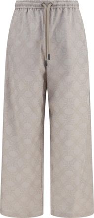 Off-white Mens Trousers Arrow All-Over Monogram Beige Cotton