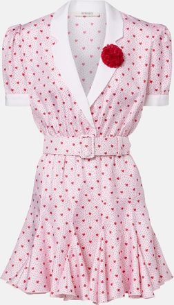 Rodarte Abito corto in twill di seta con stampa