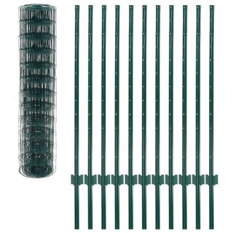 Berkfield Home Durable Euro Fence Steel 20x1.2 m Green